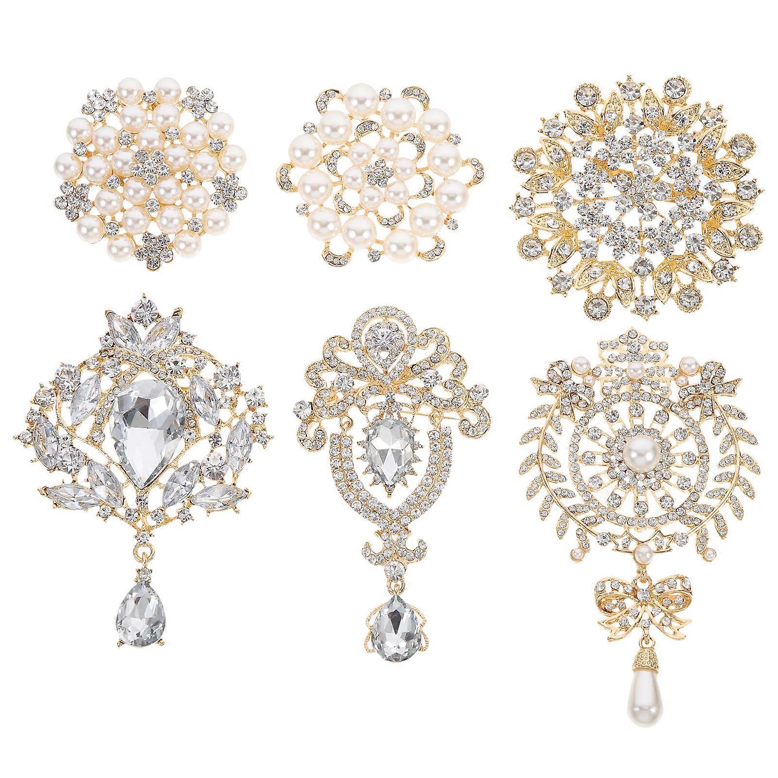 Rhinestone Inlaid Brooch, Elegant Pin Adding Glamour to Any Outfit, Stand Out in Crowd