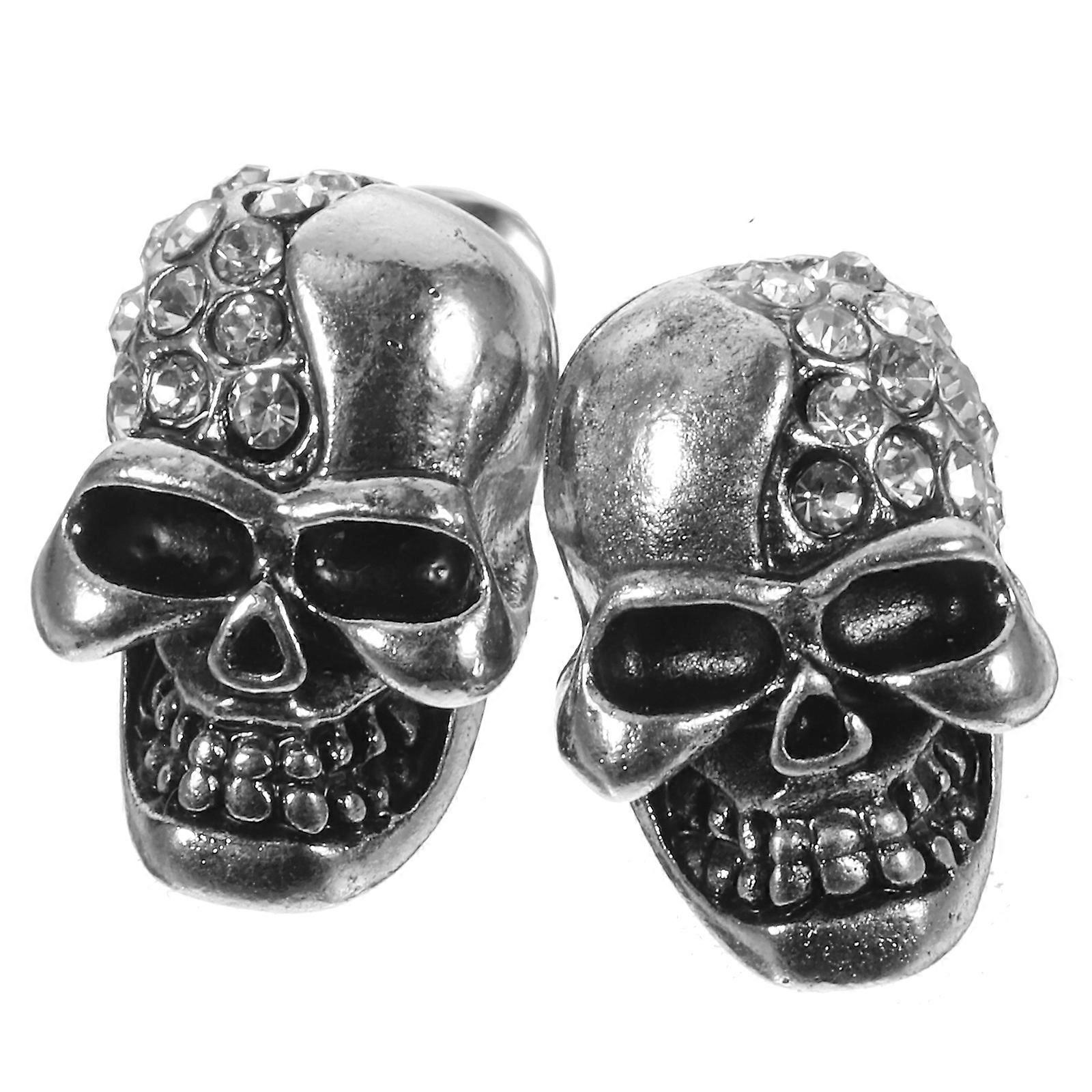 Skull Earrings with Rhinestone Decoration for Festive Occasions and Everyday Wear