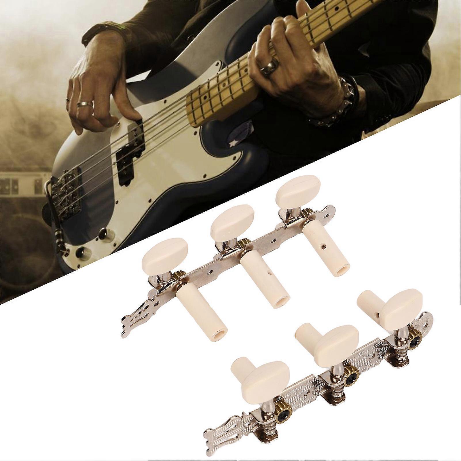 2Pcs Guitar Tuning Pegs String Machine Heads Tuner Keys for Classical Guitars Round White 