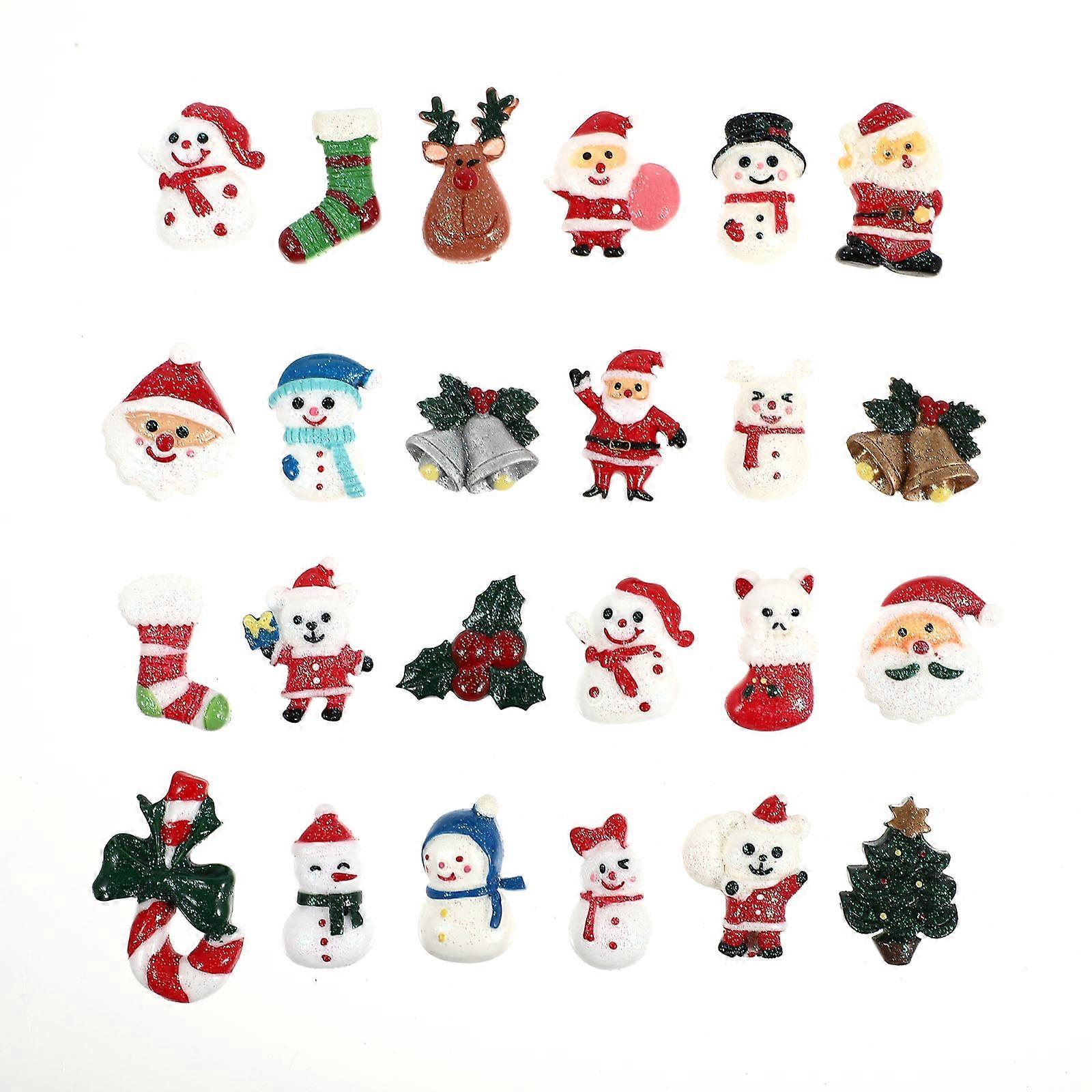 Assorted Color Resin Craft 24Pack Small DIY Accessories For Christmas Celebration Perfect For DIY Enthusiasts