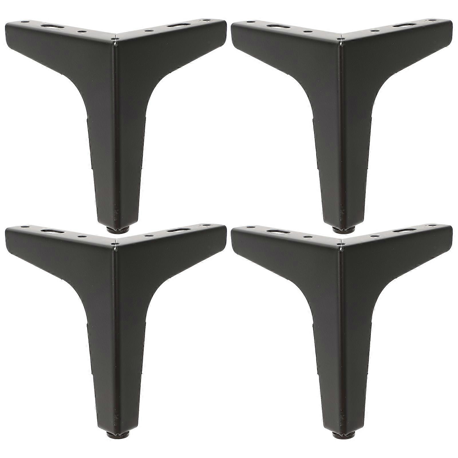 4pc Heavy Duty Metal Triangle Furniture Legs Replacement for Cabinets, Sofas & Tables Sturdy Design, High Stability, Black Finish