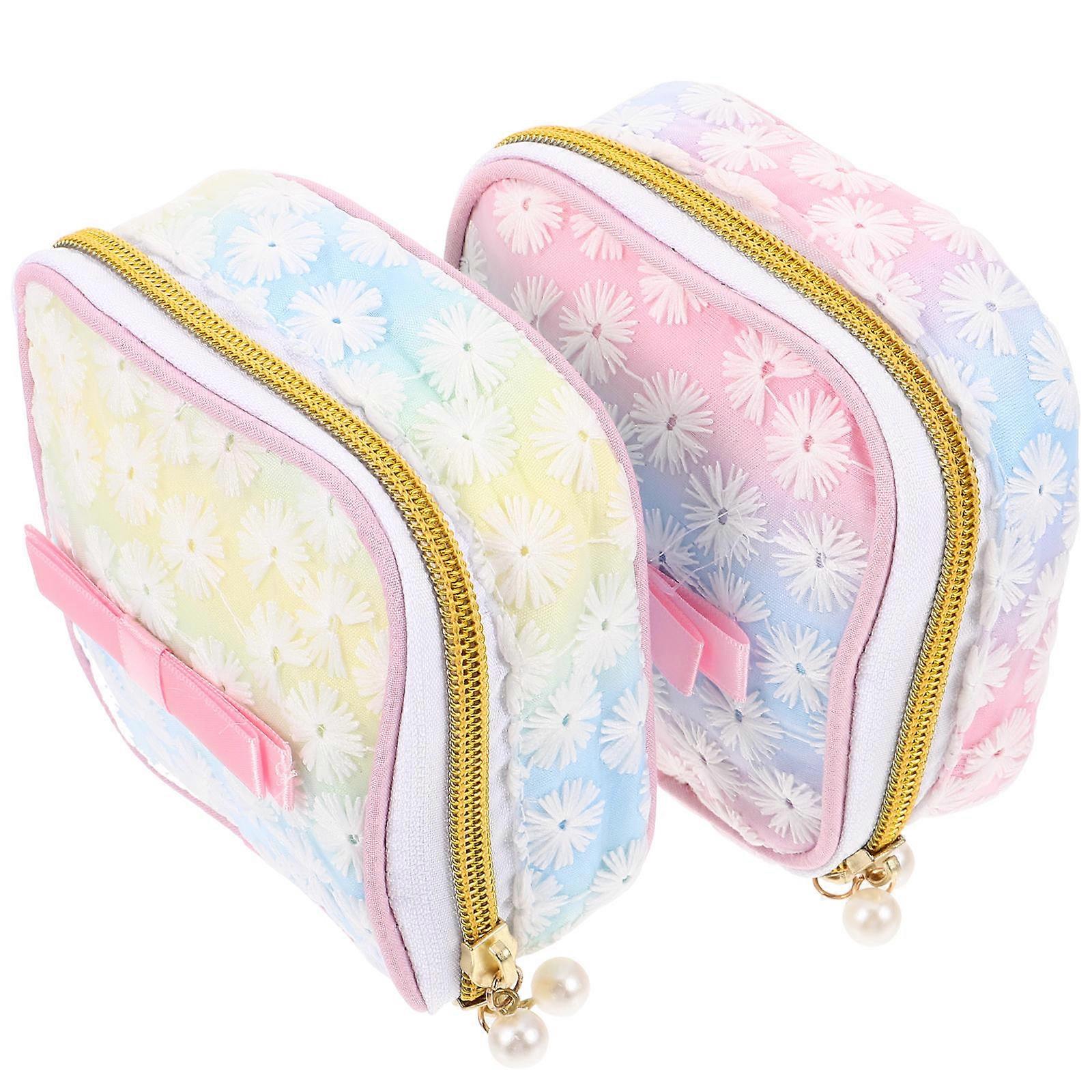 Female Sanitary Bag Rectangle Shape Daily Use Travel Menstruation Assorted Color Keeping Clean And Dry 2Pcs