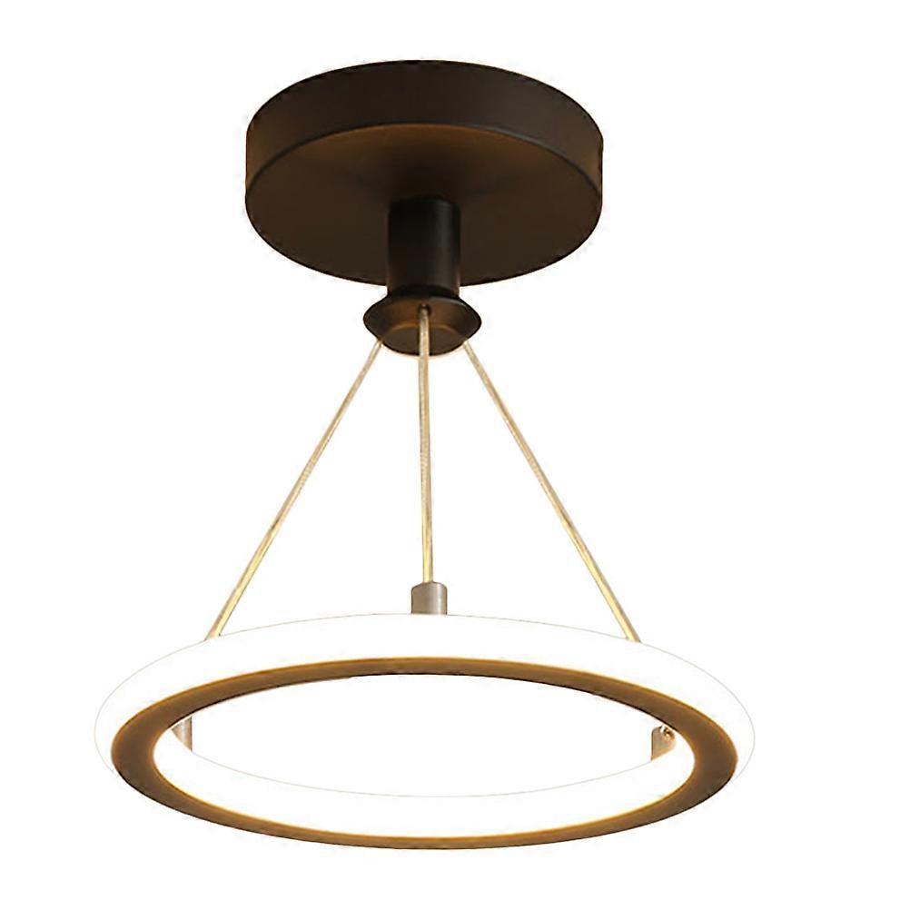 Round LED Ceiling Light Modern Style Black For Porch And Other Areas 1Pcs