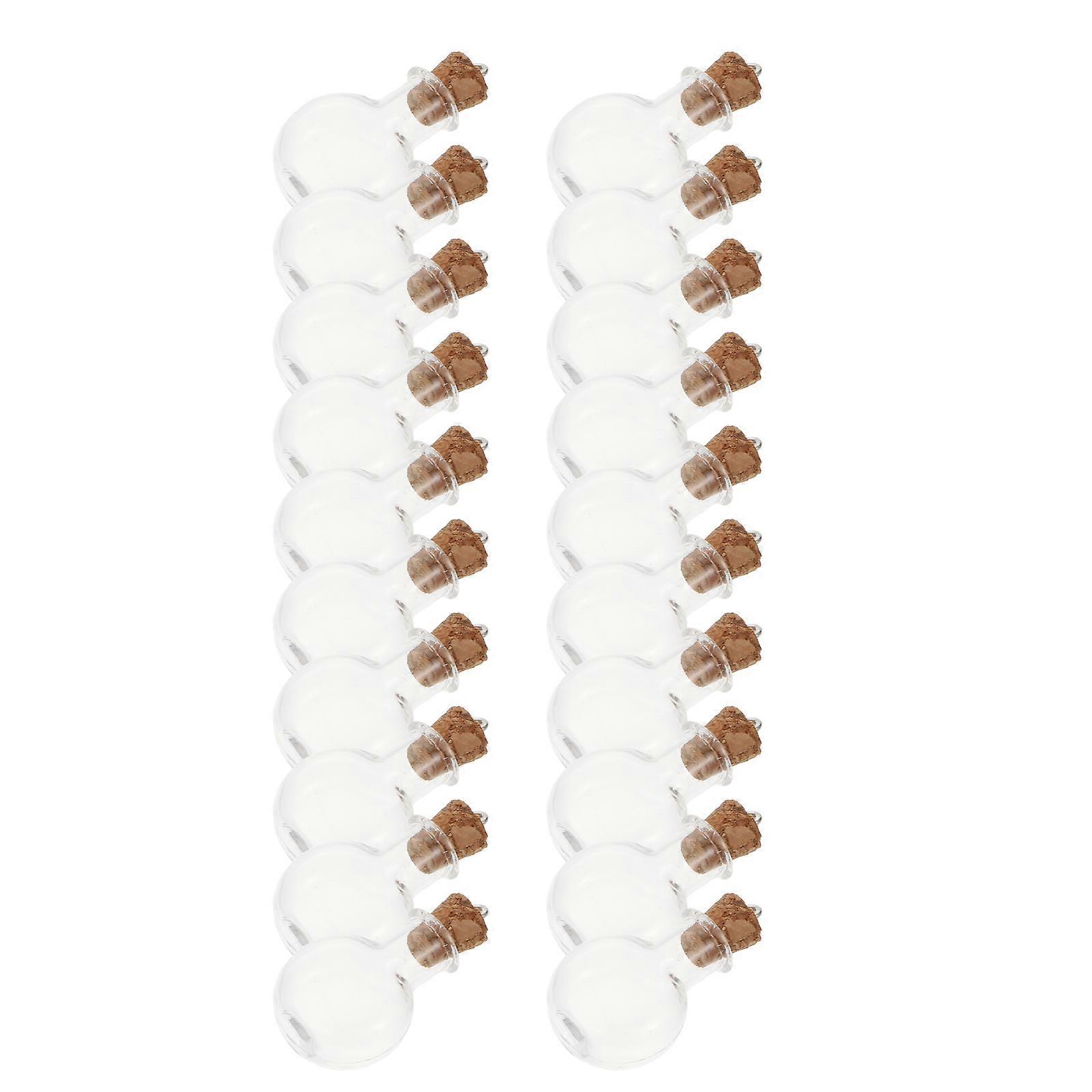 20pcs Mini Transparent Glass Wishing Bottles with Cork Stoppers for DIY Crafts, Message Storage, Decorative Art Projects, and Party Favors