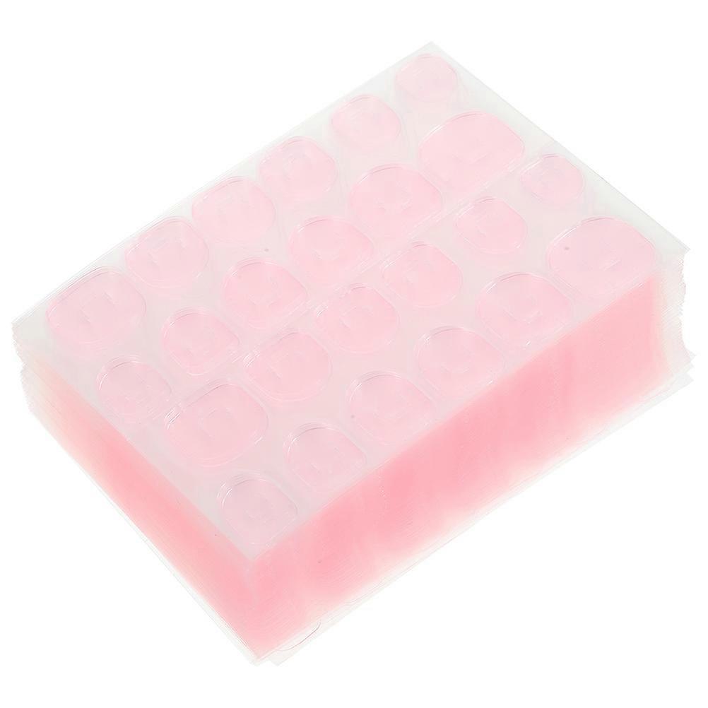 Sticky Nail Sticker 100 Sheets Adhesive For False Nails Pink Simple Application