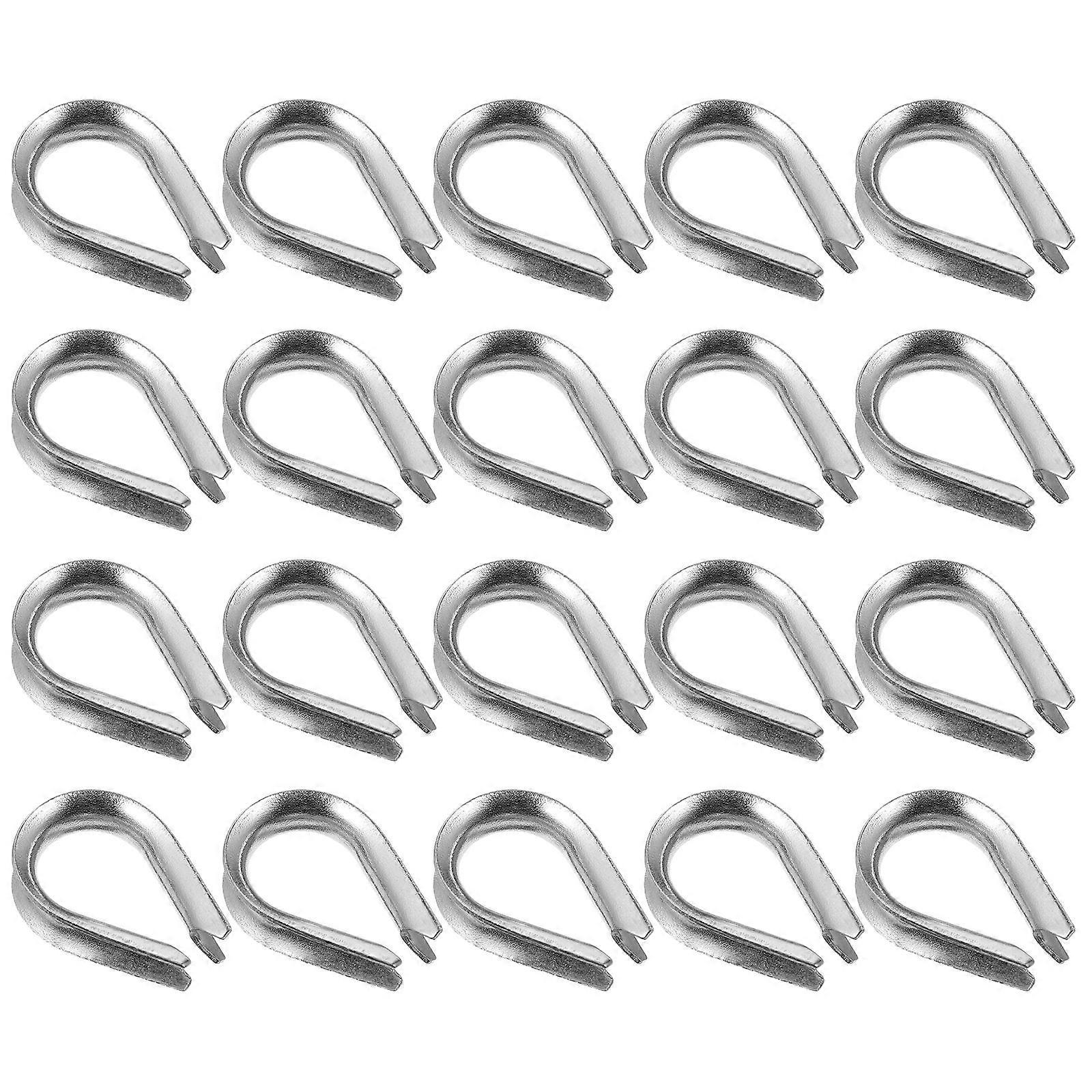 20pcs Stainless Steel Wire Rope Thimble for Heavy Duty Rigging, Cable Fixing, and Splice Protection with Smooth Edges to Reduce Wear