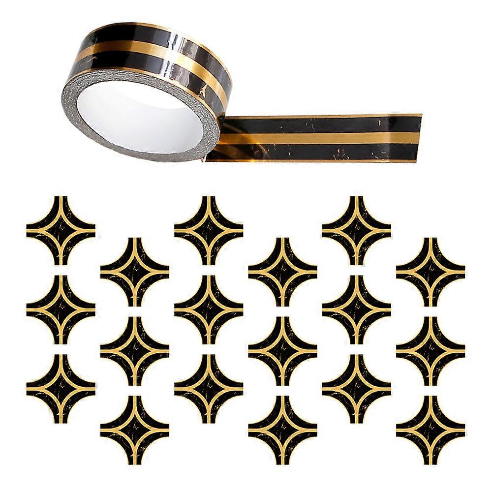 Self-Adhesive Ceramic Tile Seam Filler Tile Sticker For Home Decoration 10x10x2.5cm Black PVC 1 Set