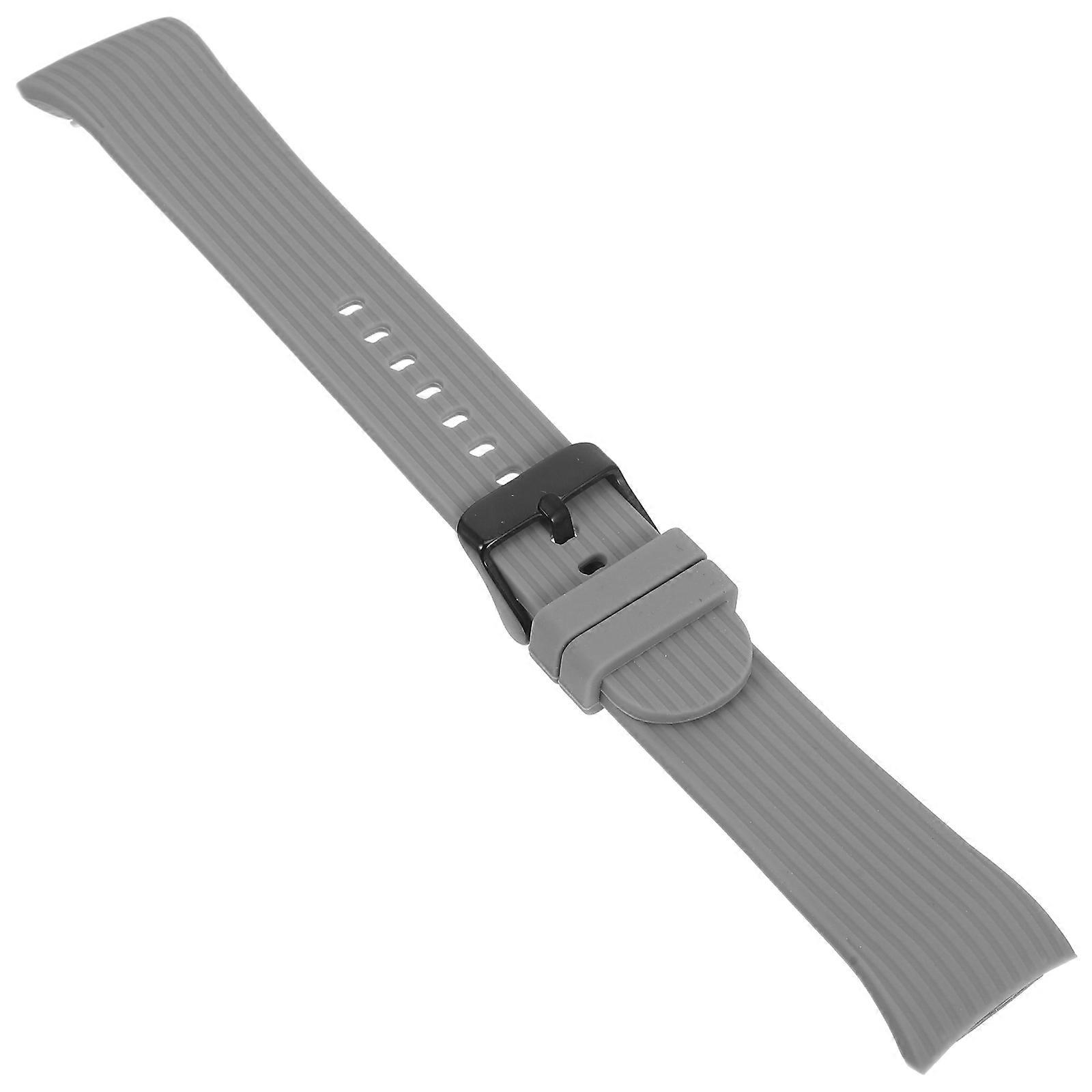 Grey Silicone Watch Strap Replacement Wristband Compatible For Gear Fit2 Use 1PC