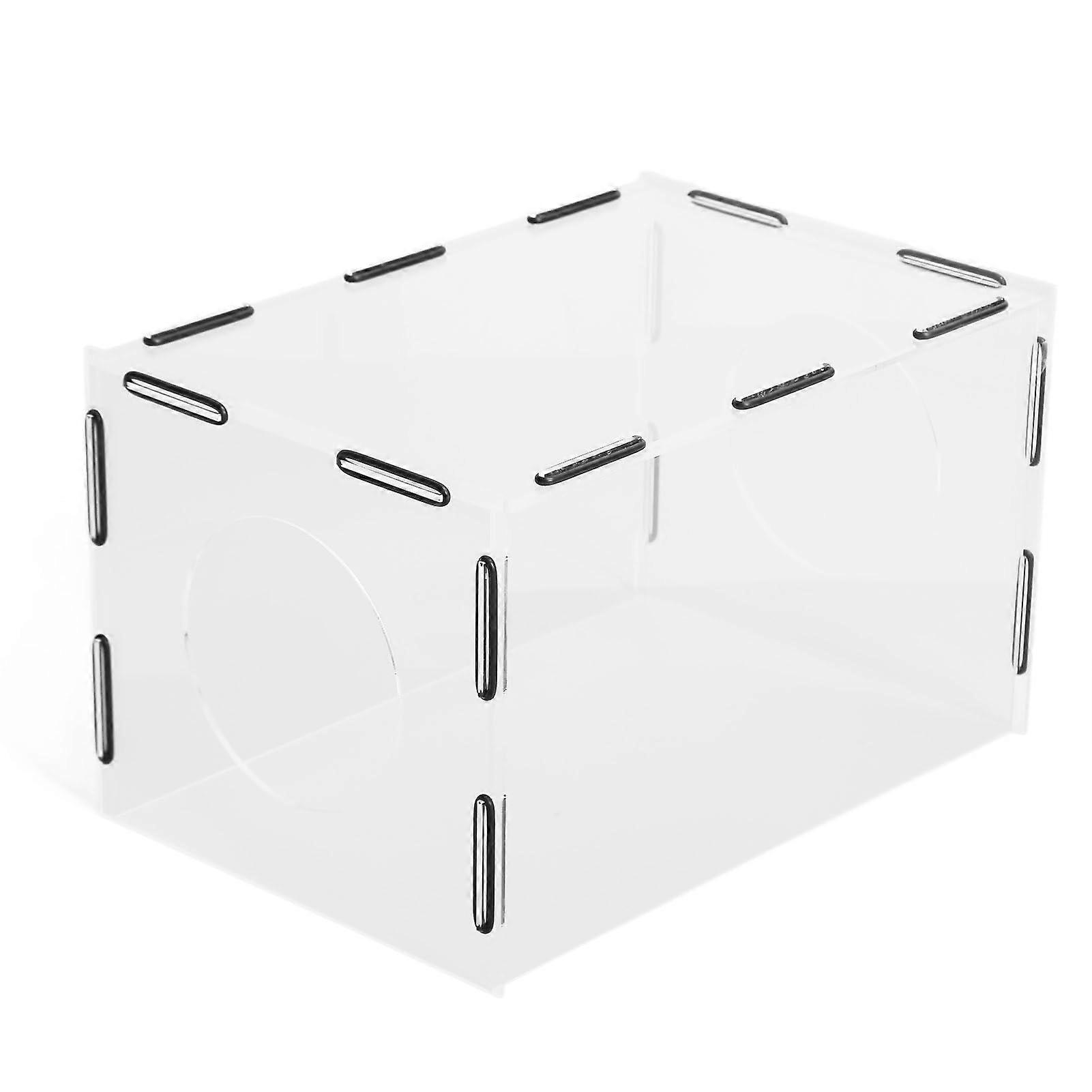 Enclosed Grinding Dust Box Acrylic with 2 Holes Transparent Table Polisher Case