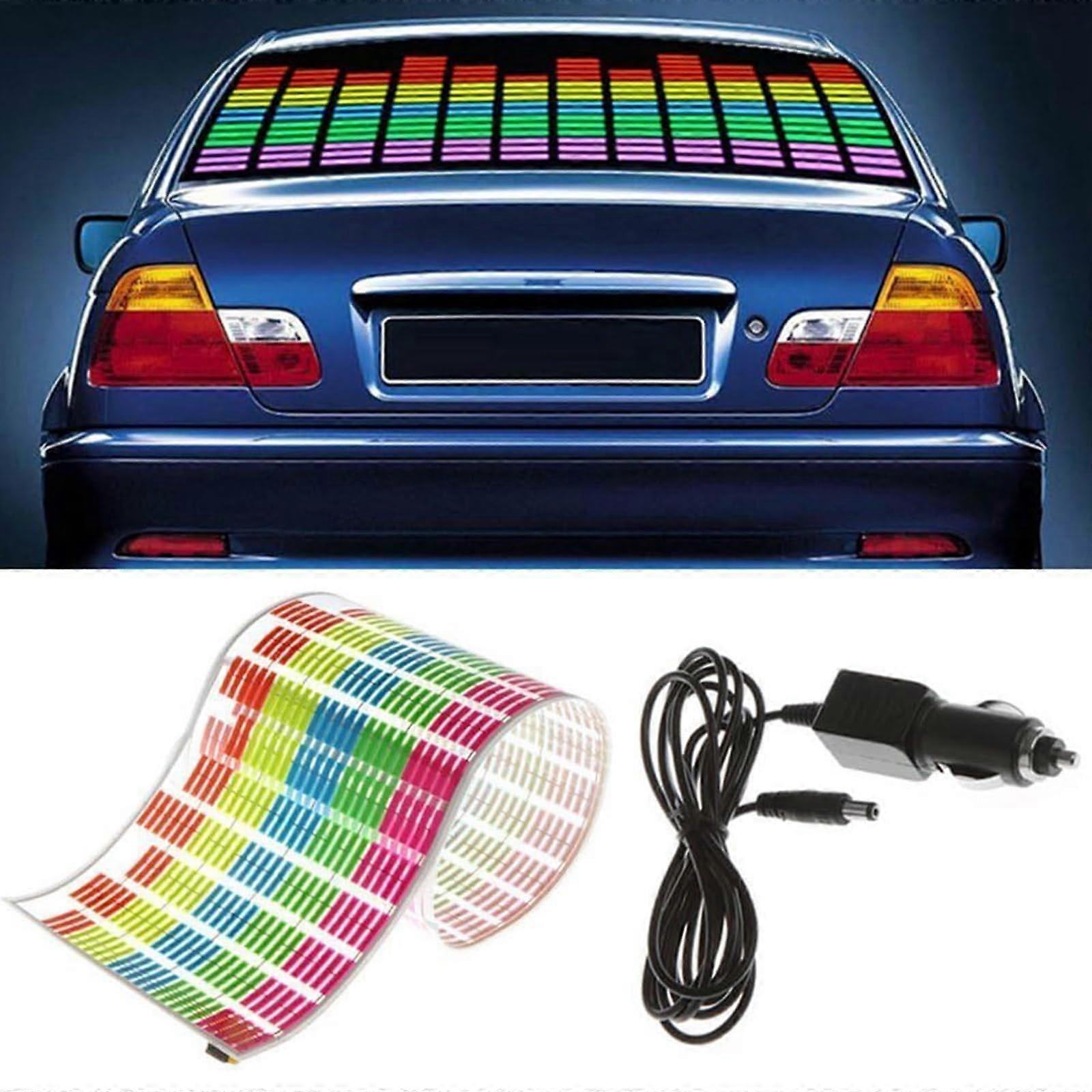 Sound Music Beat Activated Car Sticker Equalizer Atmosphere Rhythm LED Flash Light Audio Voice Rhythm Lamp (90 x 25 cm)