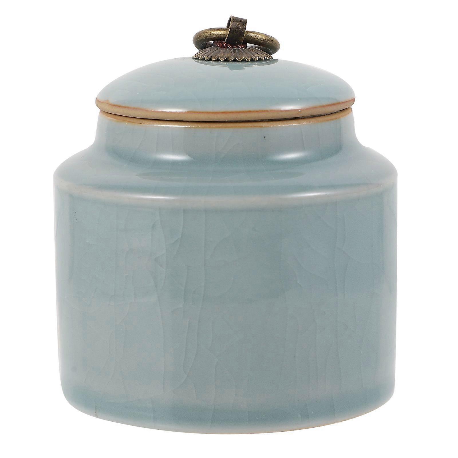 1pc Ceramic Storage Bottle Storage Can Storage Container Desktop Storage Box