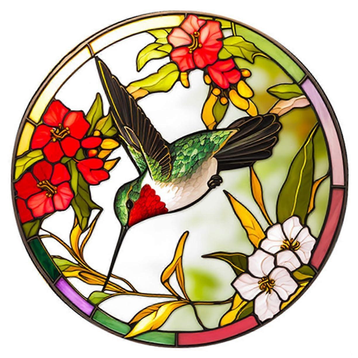 PVC Window Cling Bird Collision Deterrent Hummingbird Glue Static Cling for Indoor Outdoor Home Window Decoration