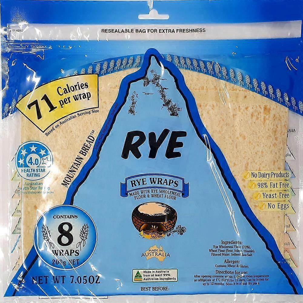 Mountain Bread Rye Wraps (70% Rye) 200g - 4 Pack