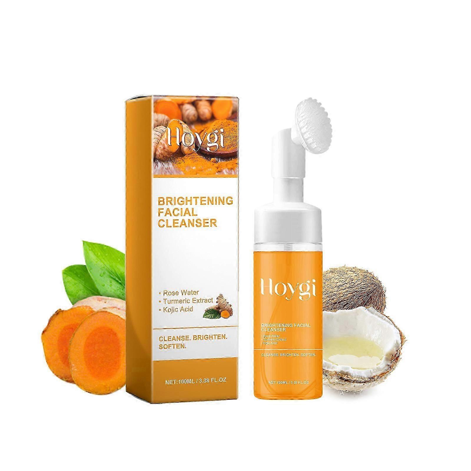 Turmeric Face Wash with Brush, Turmeric Foaming Facial Cleanser for All Skin, 3.38 Fl Oz/pcs nice