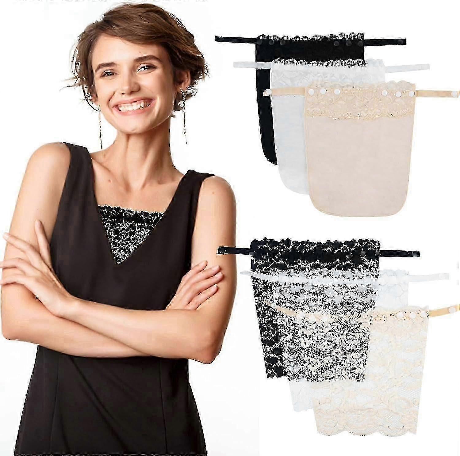 6 Stuks Lady Lace Clip-on Mock Camisole Beha Invoegen met Kant Privacy Panelen
