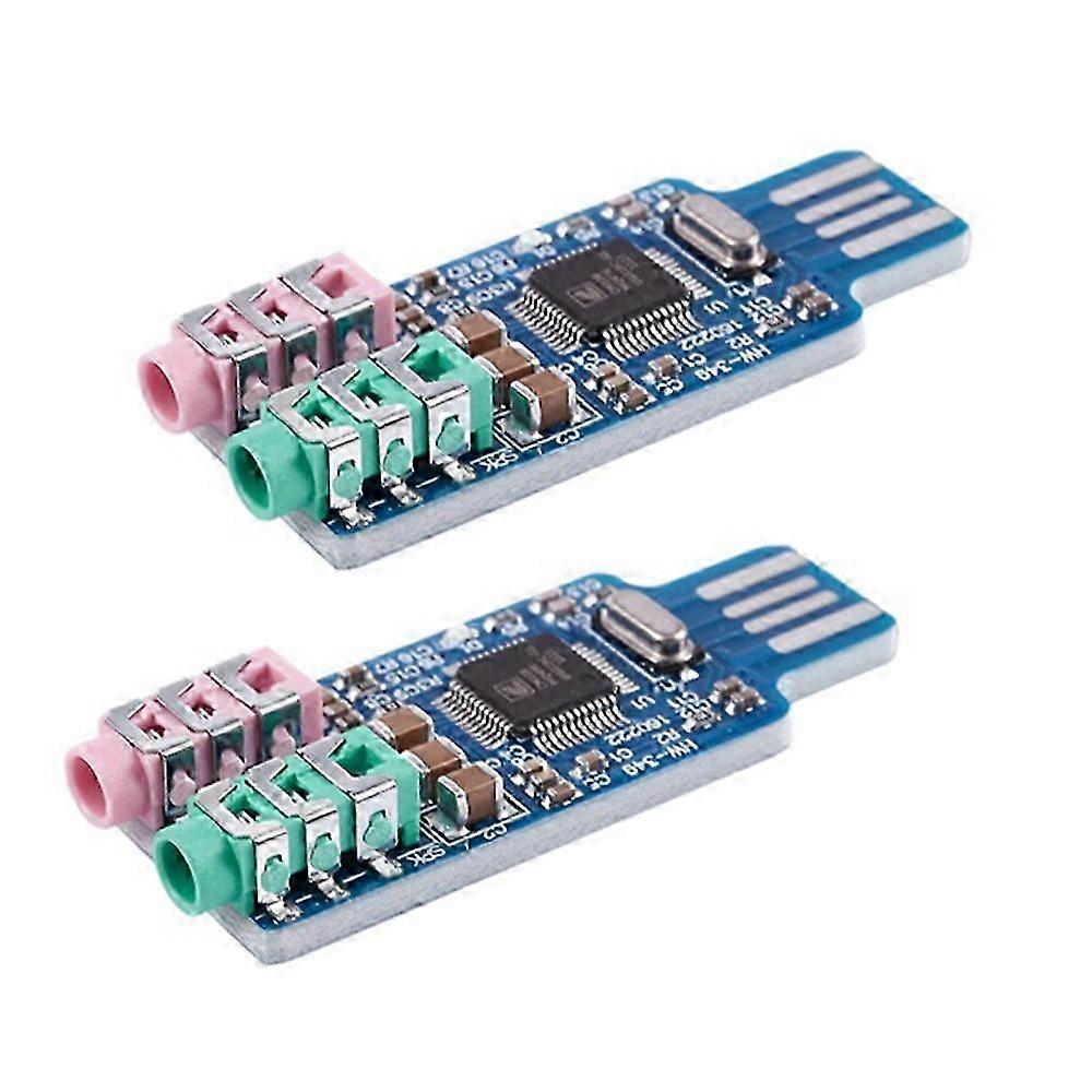 2stk gratis driver usb lydkort chip blå - cm108 for forbedret lydydelse