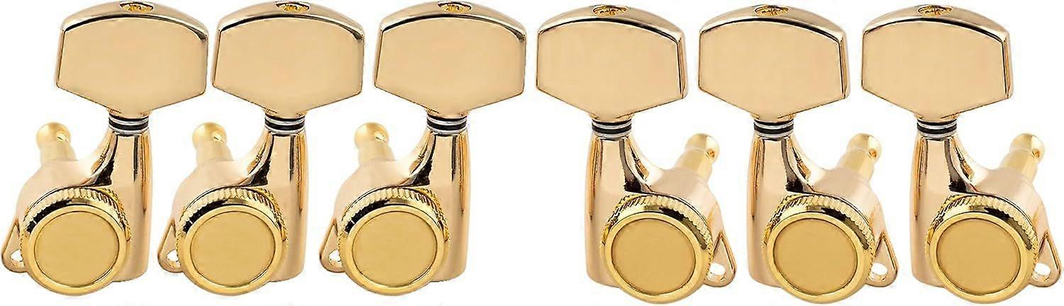 Pro 3L+3R Guitar Locking Tuners 18:1 Ratio Lock String Tuning Key Pegs