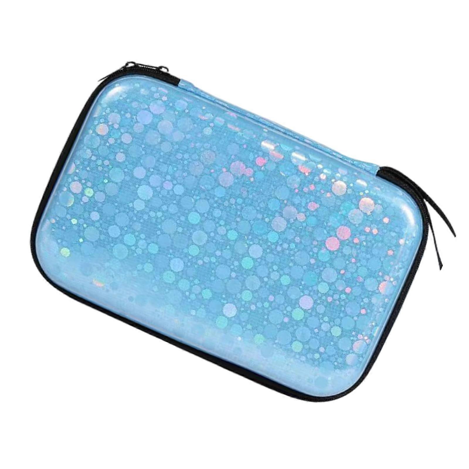 Table Tennis Paddle Bag Hard Shell Case Universal Fit For Standard Size Paddles Training And Travel Navy Blue