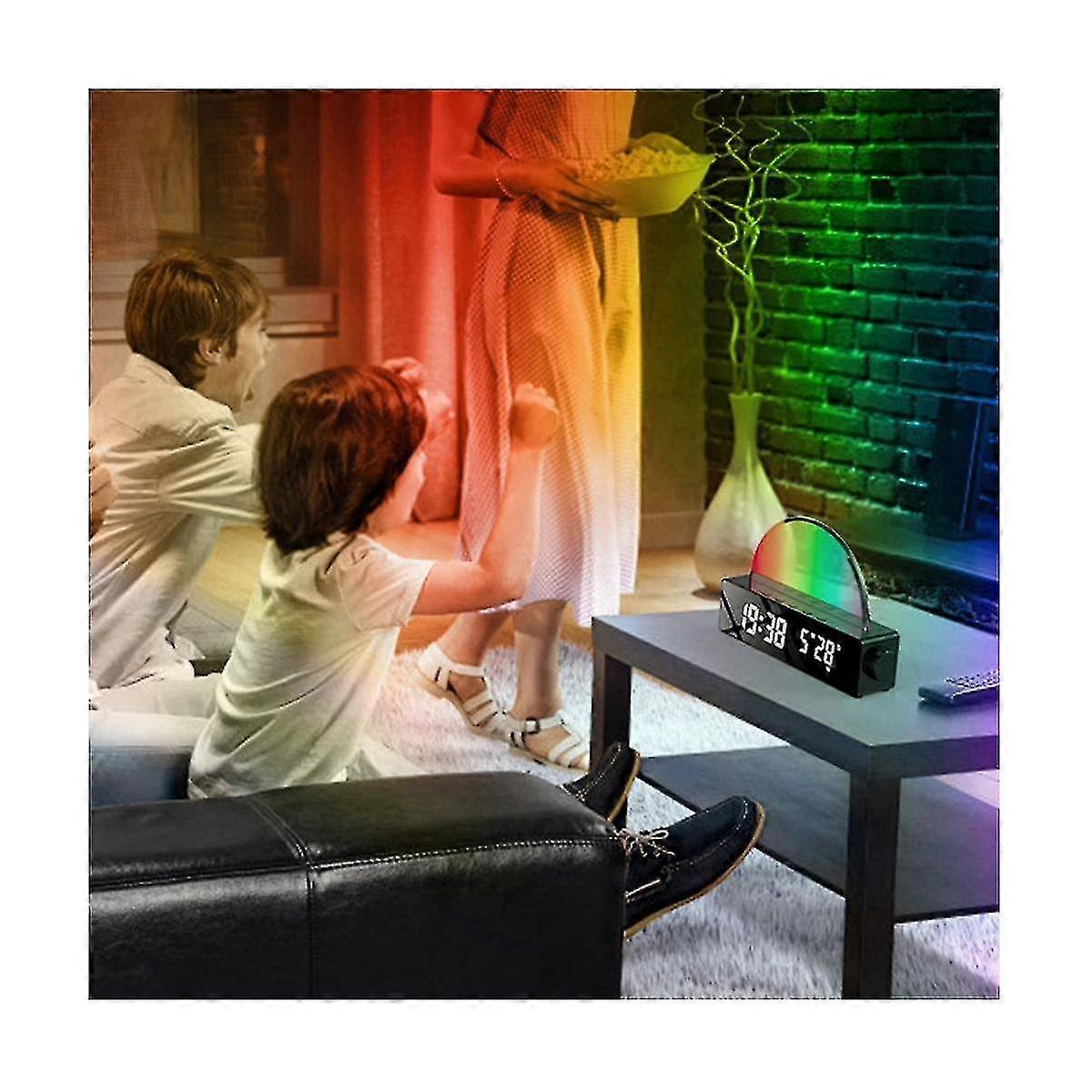Réveil numérique, style numérique LED, somnifère au lever du soleil, lumières colorées