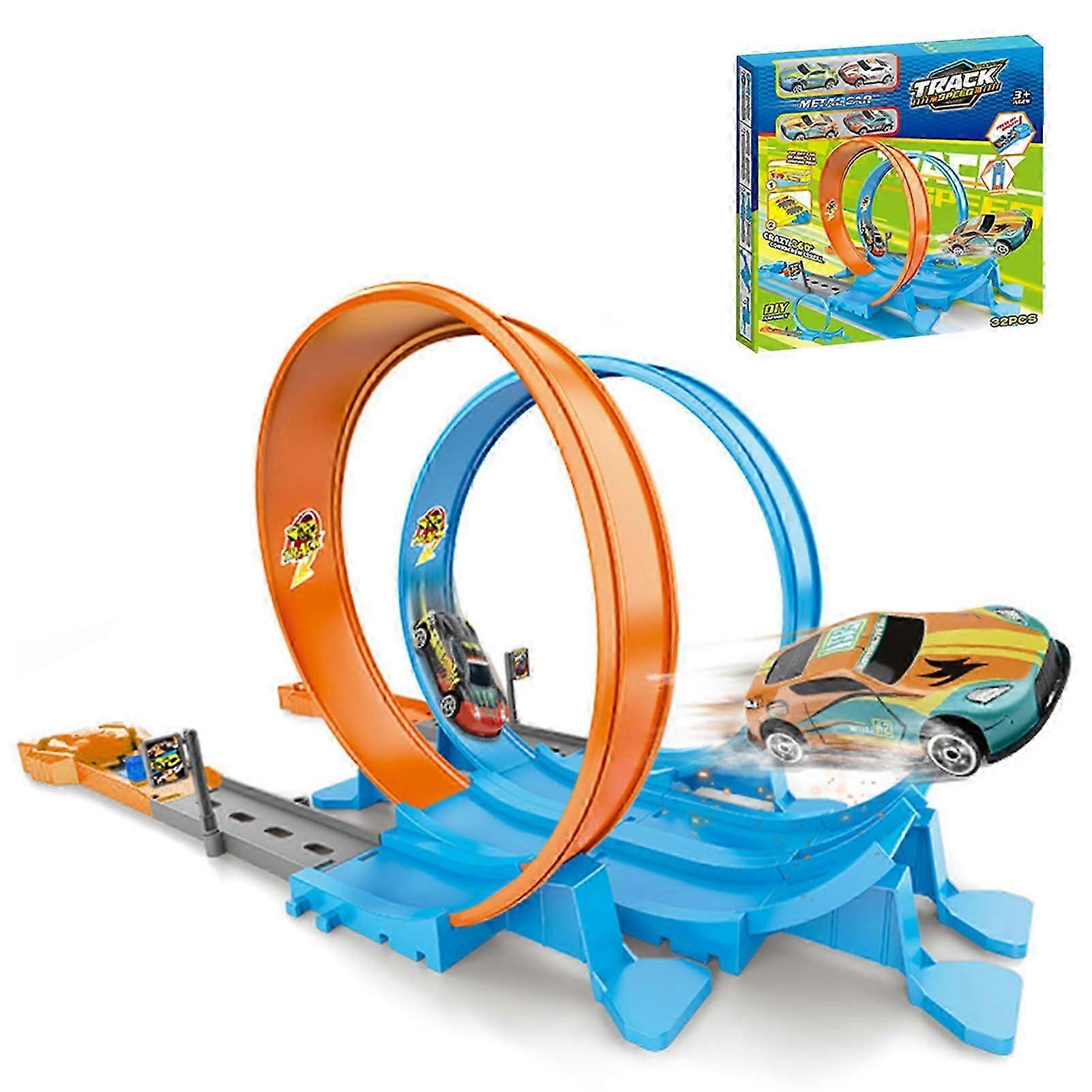 מסלול מירוץ מכוניות צעצוע עם טיפוס קיר 360 מעלות לפעוטות - סט משחק מתנה אידיאלי
