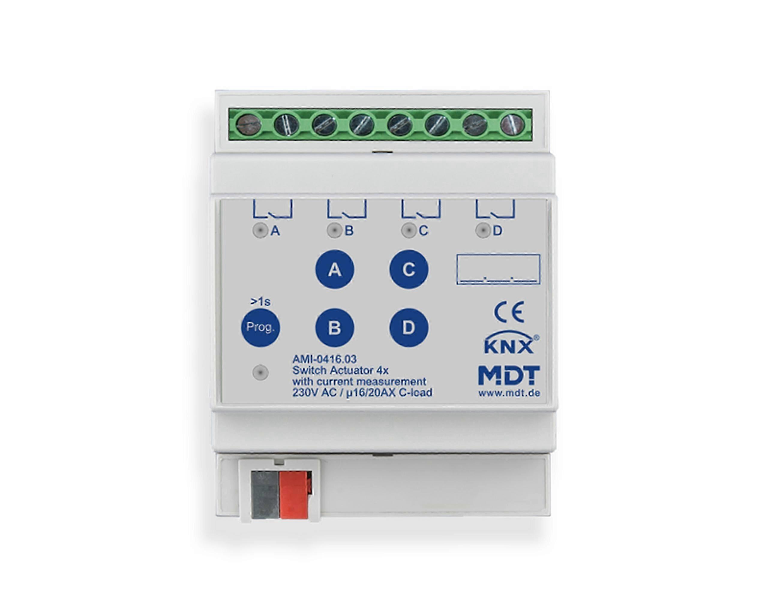 Schaltaktor 4-fach, 4TE, REG, 16/20 A, 230V AC, C-Last mit Strommessung