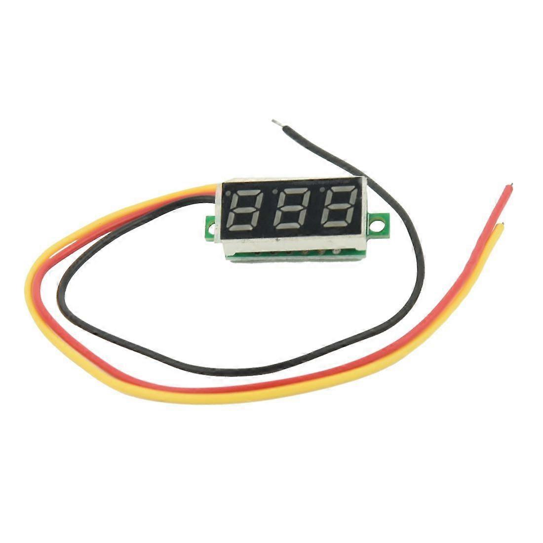 Mini Digital Voltmeter DC 0-100V LED Panel Voltage Meter 3-Digital With 3 Wires Red