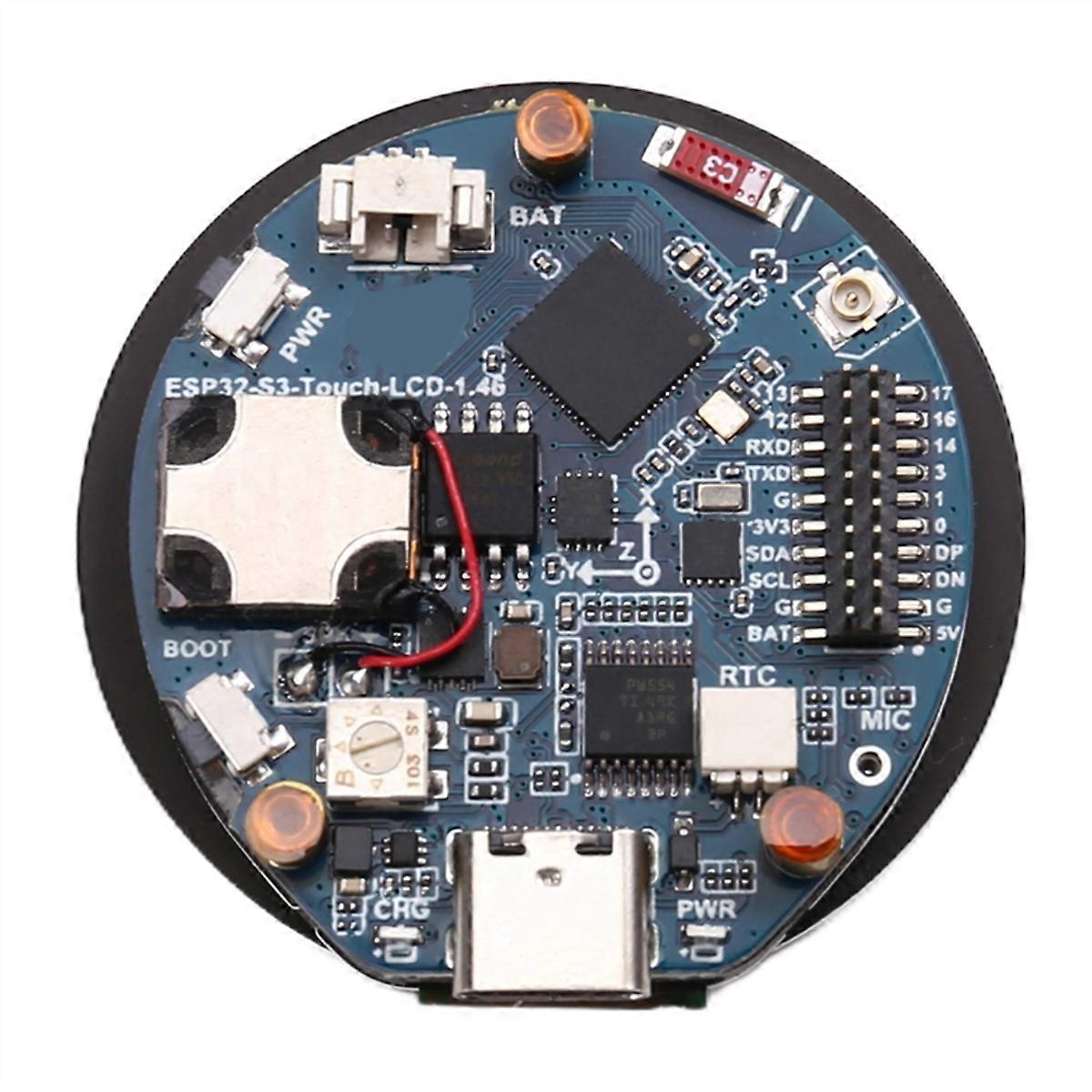 XiaoZhi AI Voice Chat ESP32 S3 Development Board 1.46 Inch Round LCD QMI8658/SD/MP3 Audio/Battery Port LVGL,B