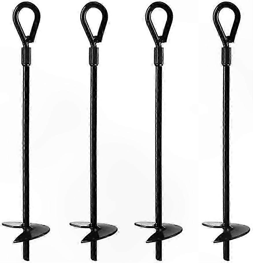 Durable Ground Anchor Set - 4 Pack Outdoor Trampoline Tie-Down Stakes for Stability