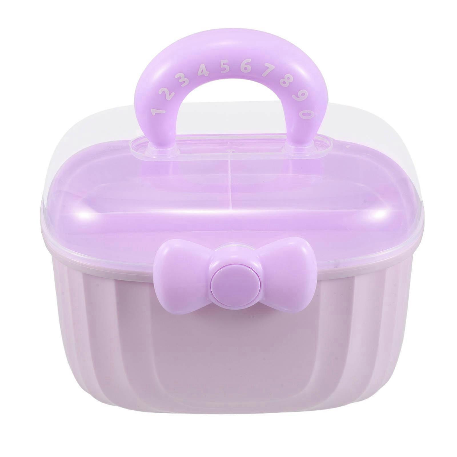 Purple Double Layer Storage Box with Lid for Jewelry Hair Accessories and Small Items Portable for
