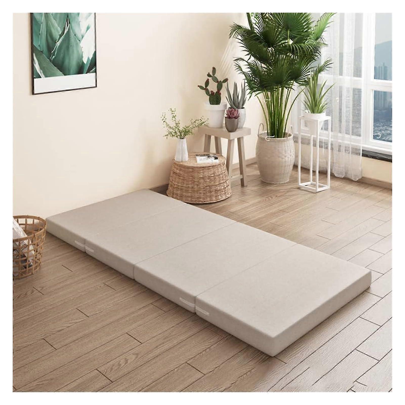 HighDensity Foam Futon Mattress Foldable Guest Bed Portable Sleeping Pad For Office Removable Cover Gray 60x200x5cm