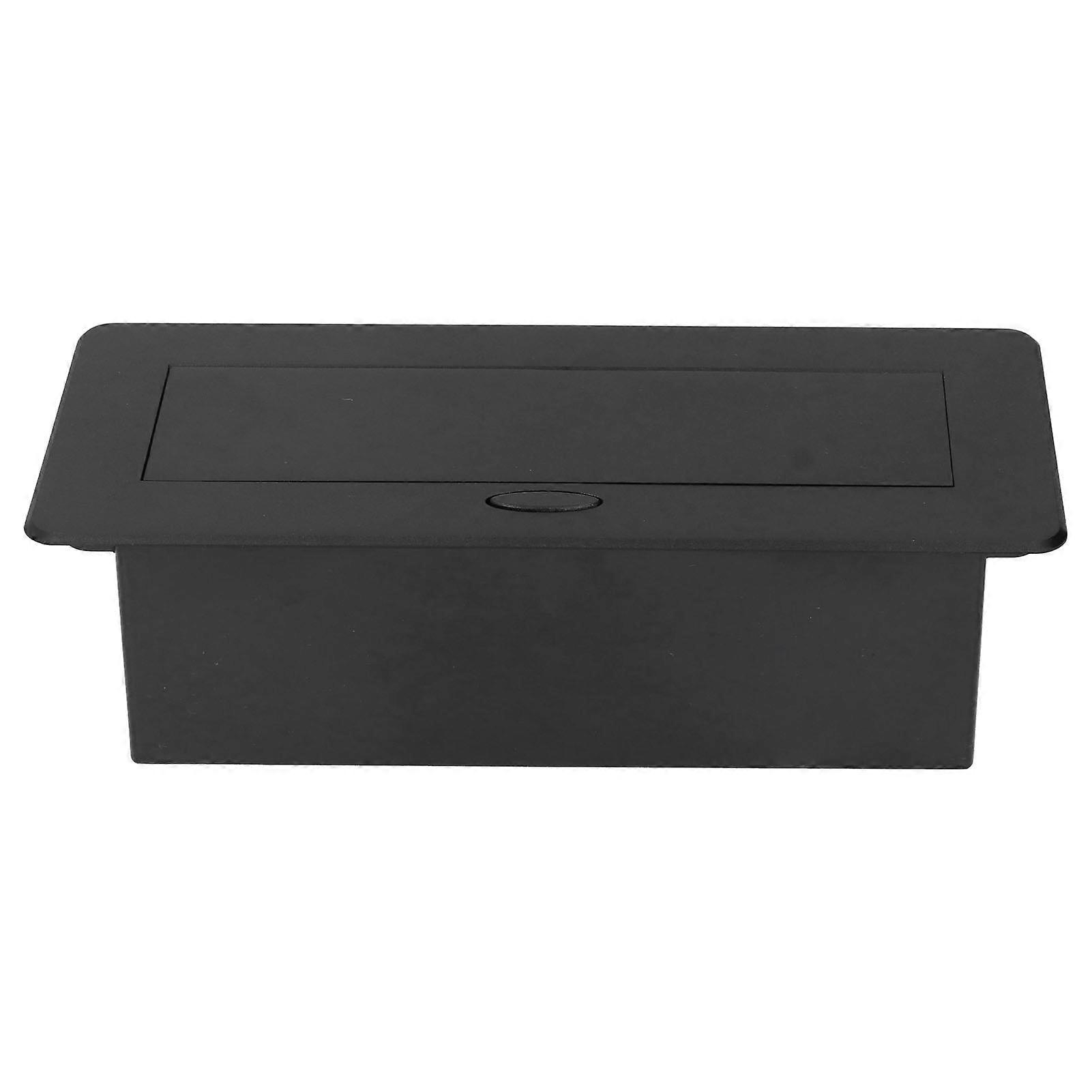 Desktop Socket Embedded Power Outlet 3-Position 16A Black 118x266mm