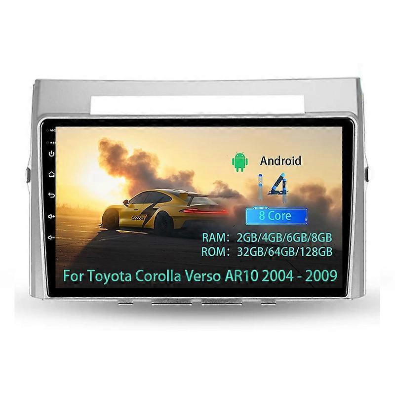 2Din Android 13 Car Radio for Toyota Corolla Verso AR10 2004-2009 Multimedia Player Carplay Auto