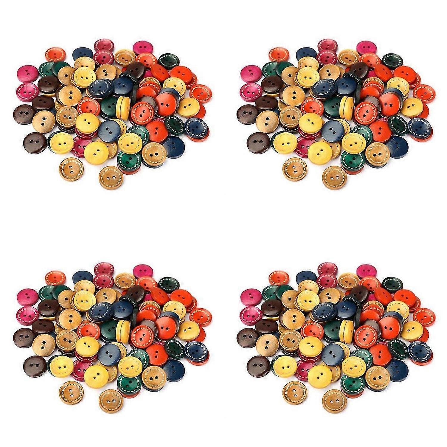 100Stk. Puppenknoepfe Kinderknoepfe Holzknoepfe Knopf
