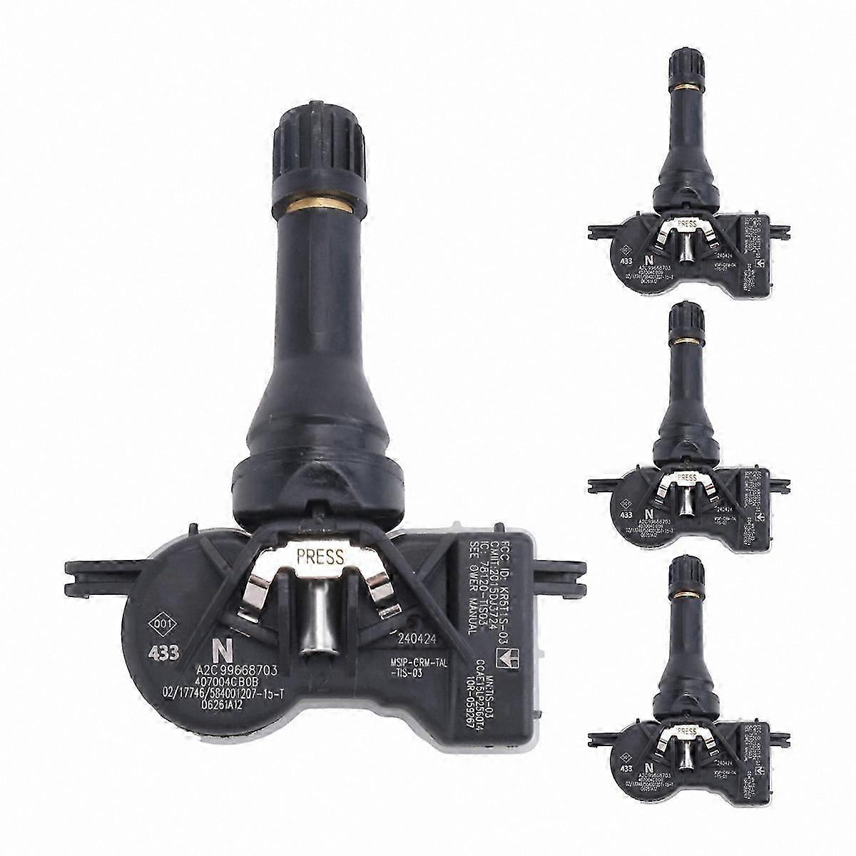 4PCS Tire Pressure Monitoring Sensors Compatible with Qashqai J10 J11 X-Trail NV200 Leaf Juke Note