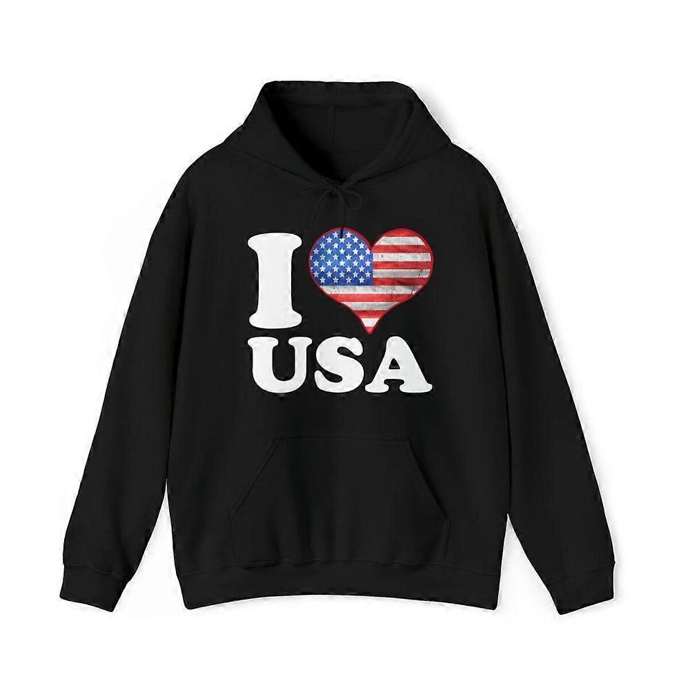 Moletom com Capuz Gráfico Patriótico I Love The USA, Tamanhos S-3XL