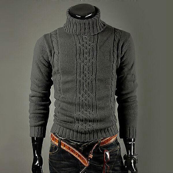 Männer Warme Gestrickte High Neck Pullover Langarm Jumper Pullover Tops Shirt Winter