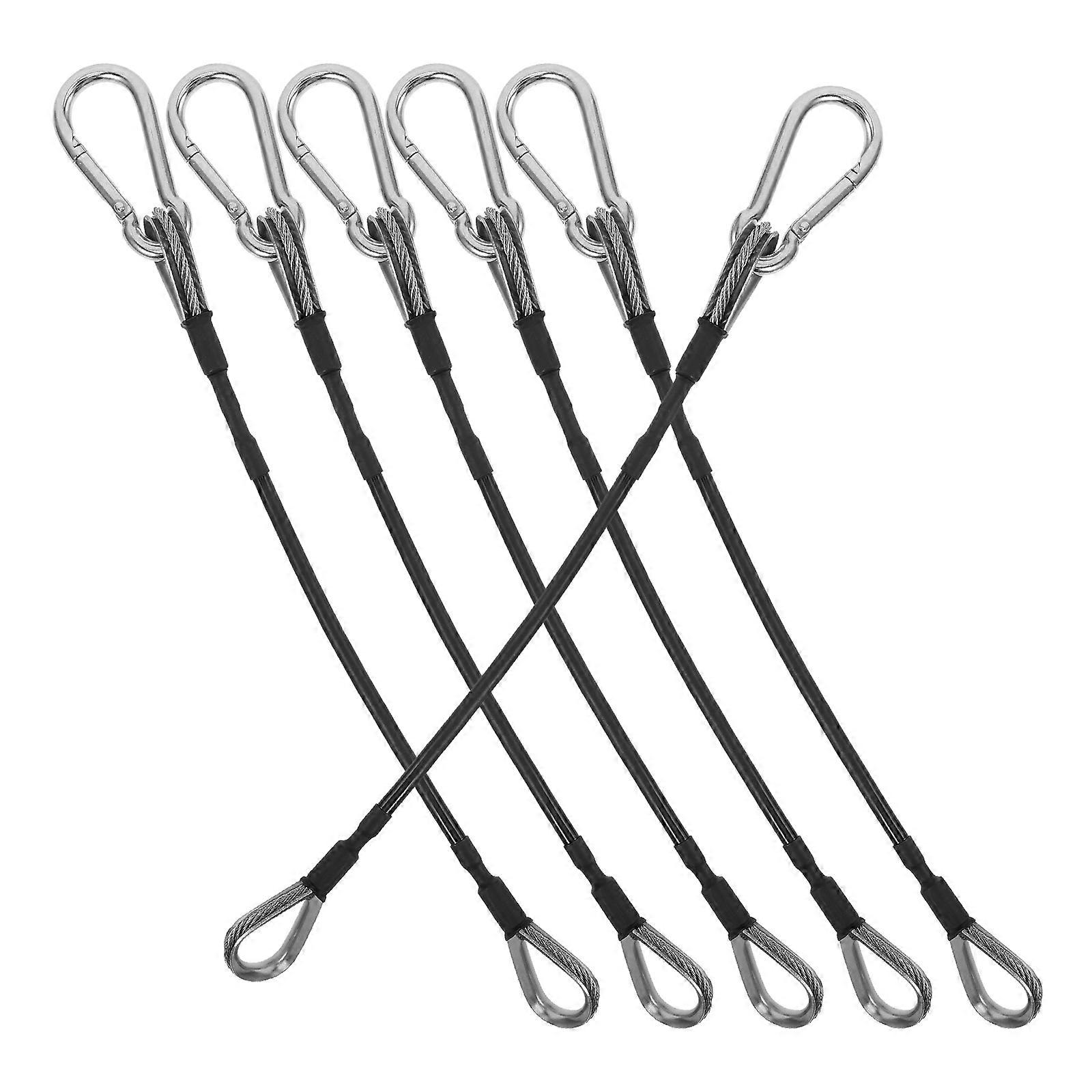 Workout Ropes Steel Cable Attachments for Gym Use Resistance Exercises 6Pcs