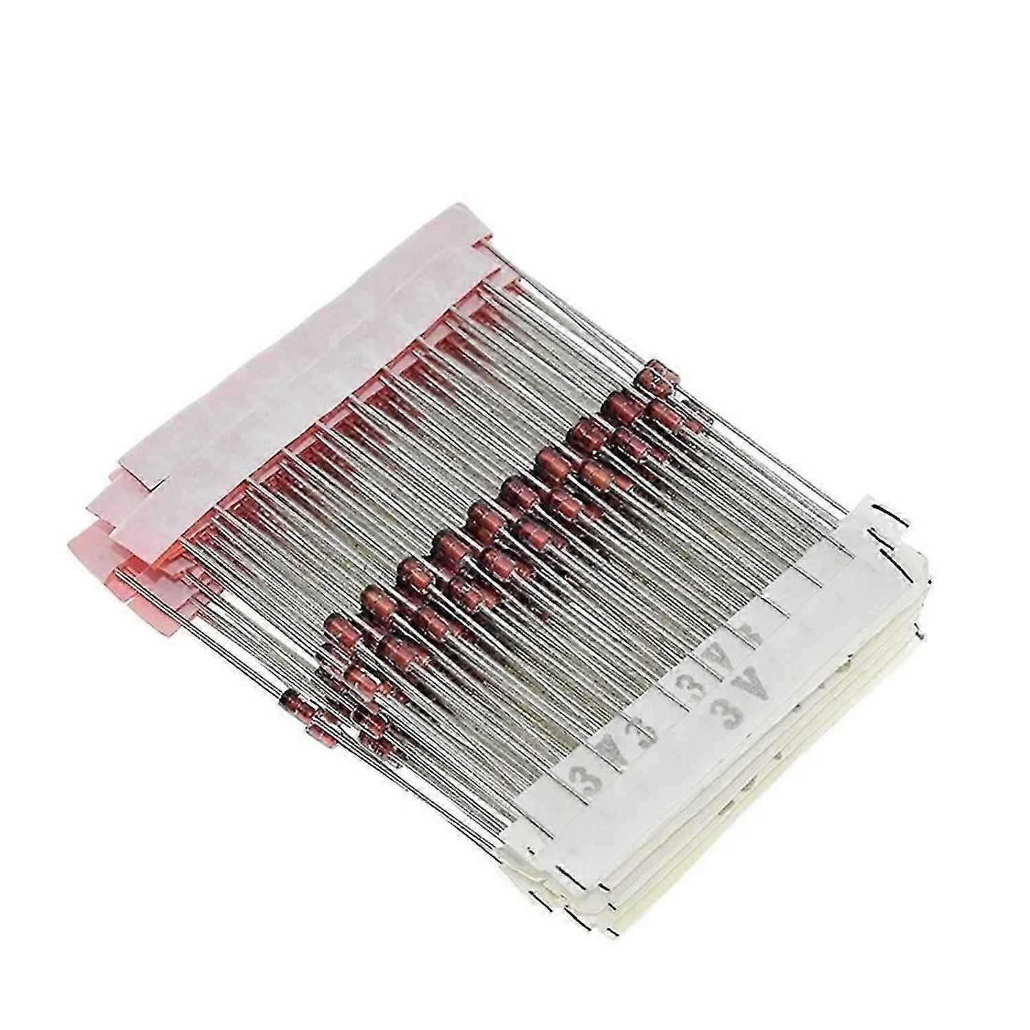 250PCS 1W Zener Diode Assorted Kit 3V-33V, 25 Values Assorted Assortment Set, Electronic Component D