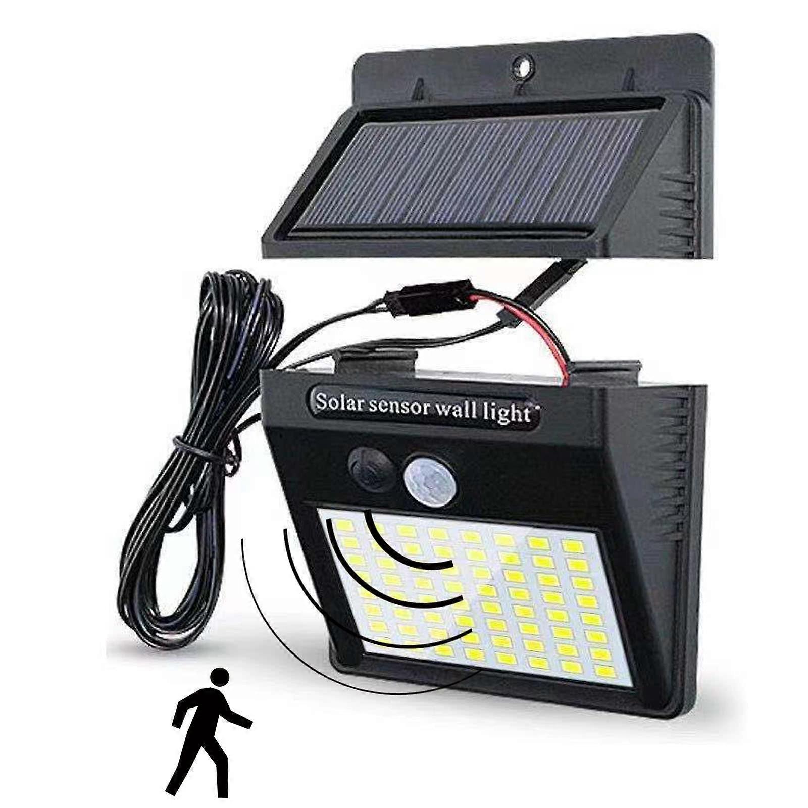 Garden Lights Solar Powered IP65 Waterproof Motion Sensor LED Security Wall Lights For Fence Path 2.5m Cable Flood Light