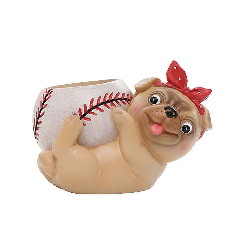 Baseball Plant Pot for Succulent Storage Brown Creative Container