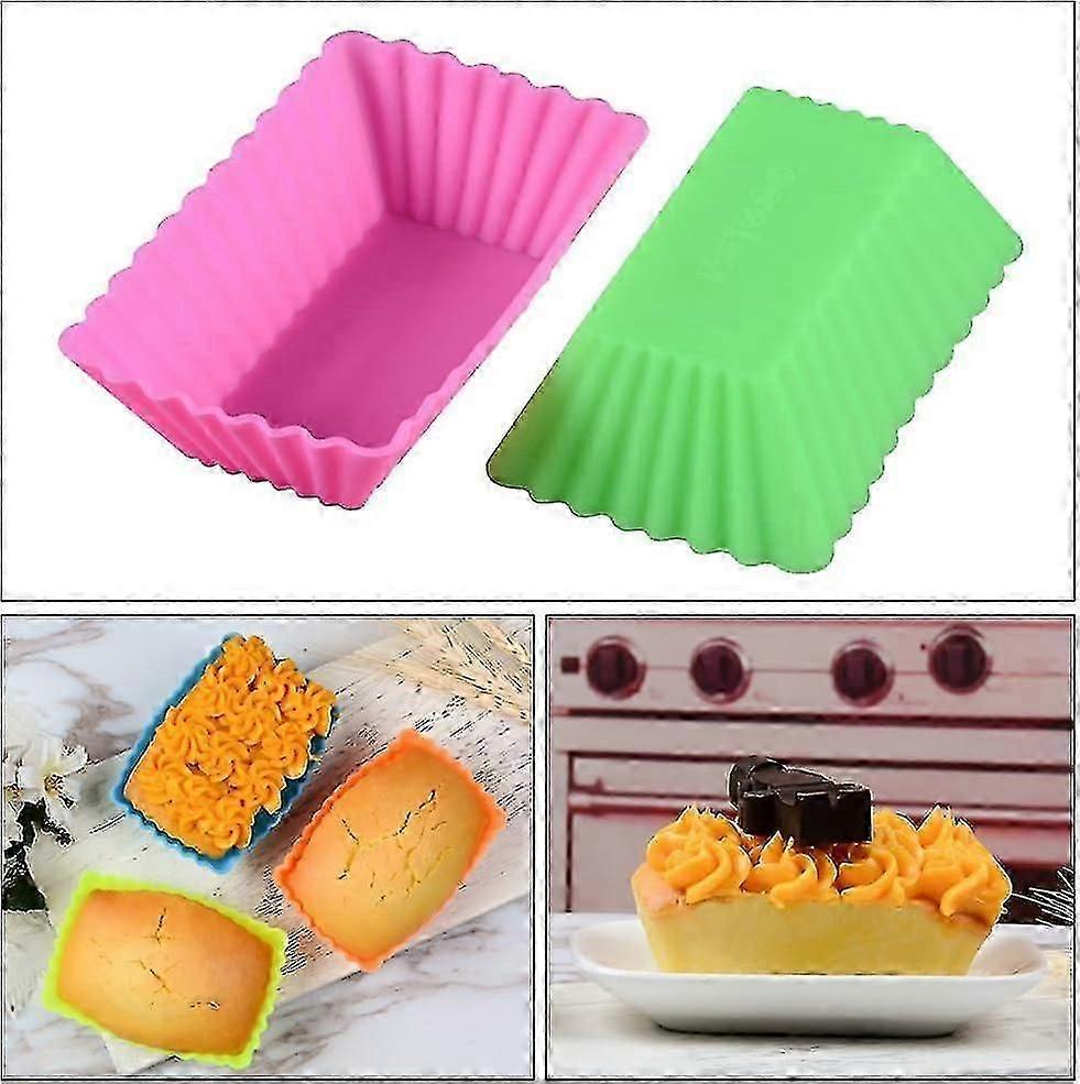 7-Pack Silicone Cupcake Molds, Reusable Non-Stick Baking Molds for Cake/Jelly/Egg/Chocolate/Pudding (7 Colors)