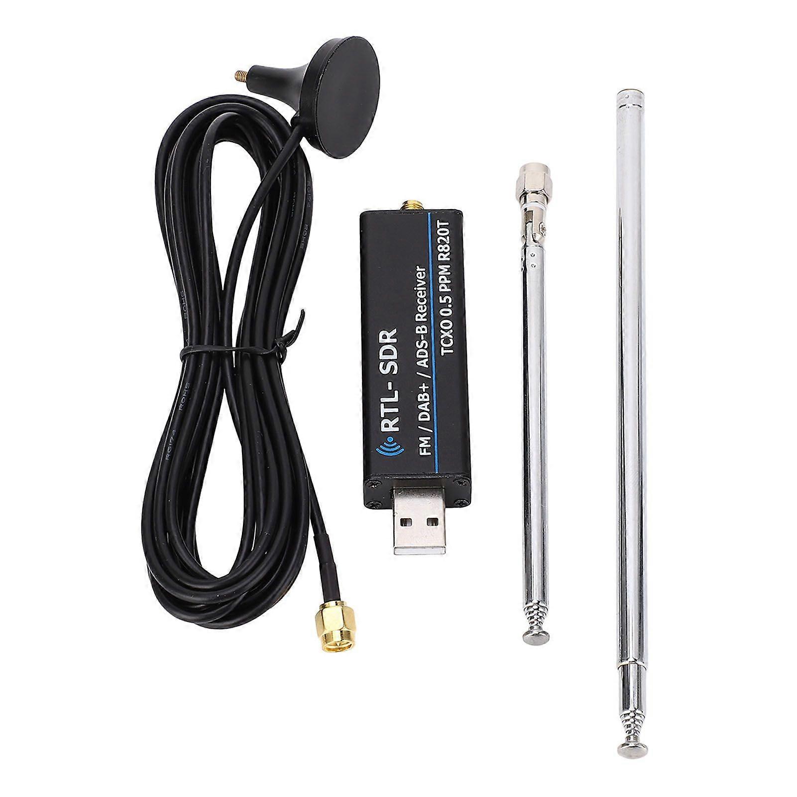 RTL SDR-Empfänger 100 kHz bis 1766 MHz Vollband-RTL2832U R820T2 0,5 PPM TCXO USB Software Defined Radio