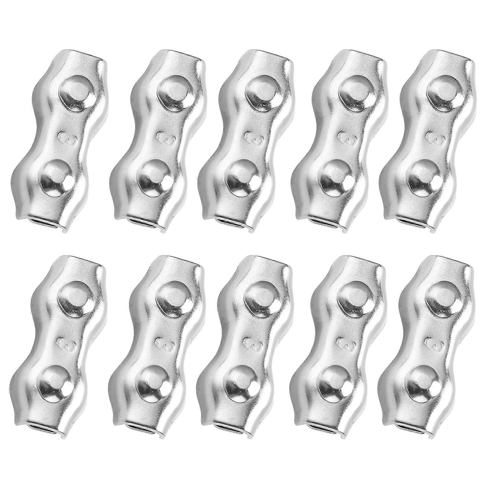 Lot de 10 mandrins de serrage à câble en acier inoxydable 304 M3, double pince pour mécanisme industriel