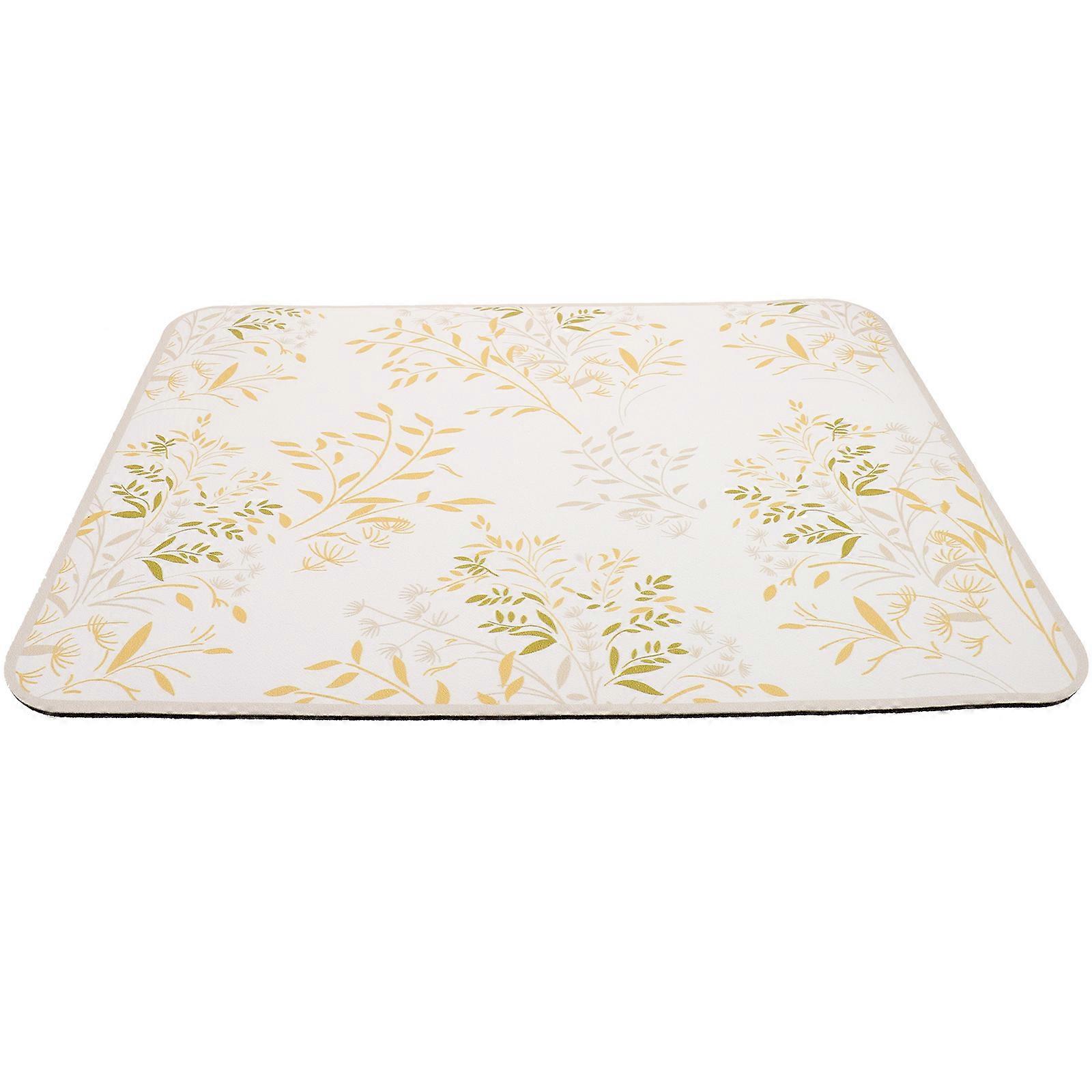 Decorative Kitchen Drying Mat Dish Drying Mat for Countertop 2Pcs Yellow