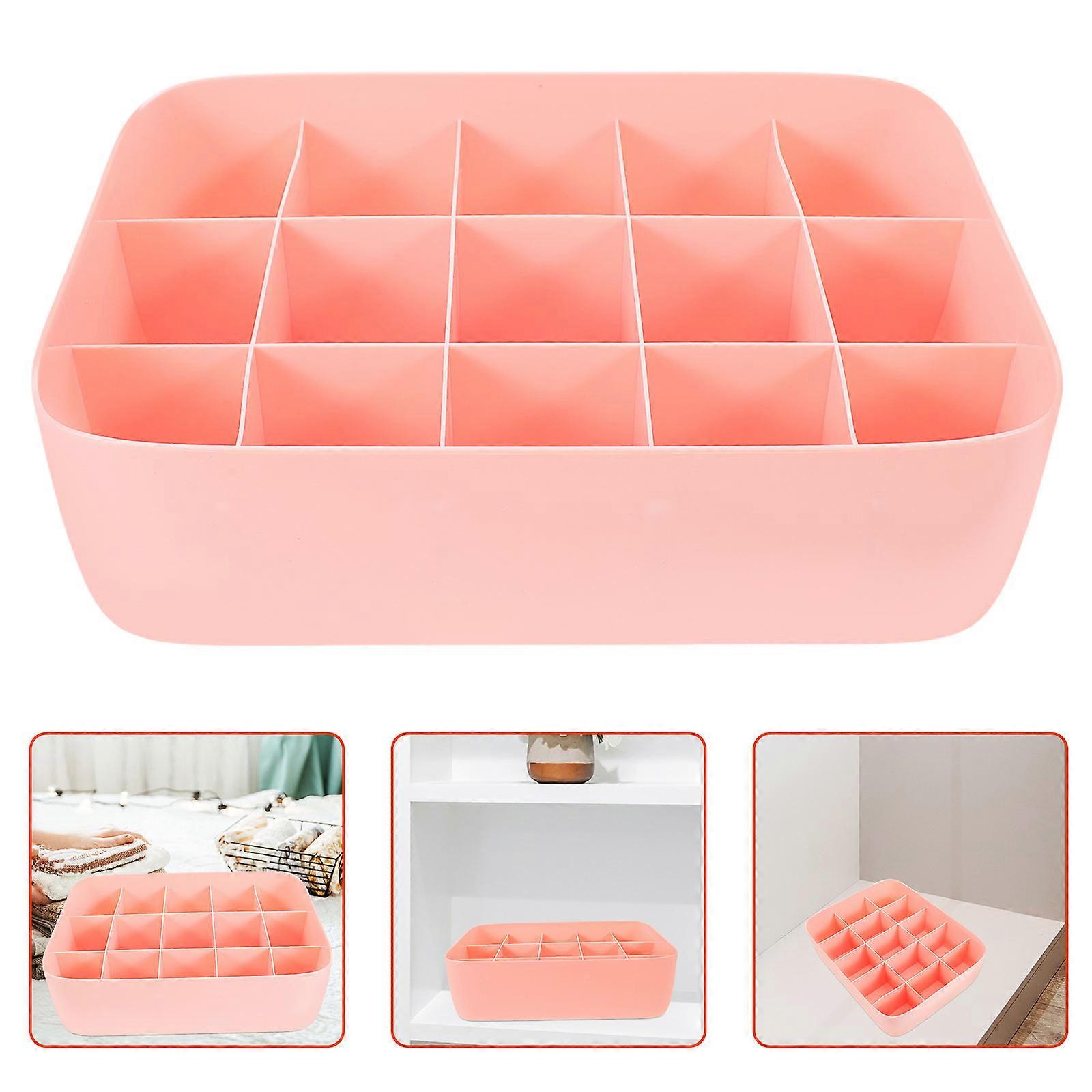 Storage Basket Plastic Underwear Storage Box for Organization 2Pcs Pink