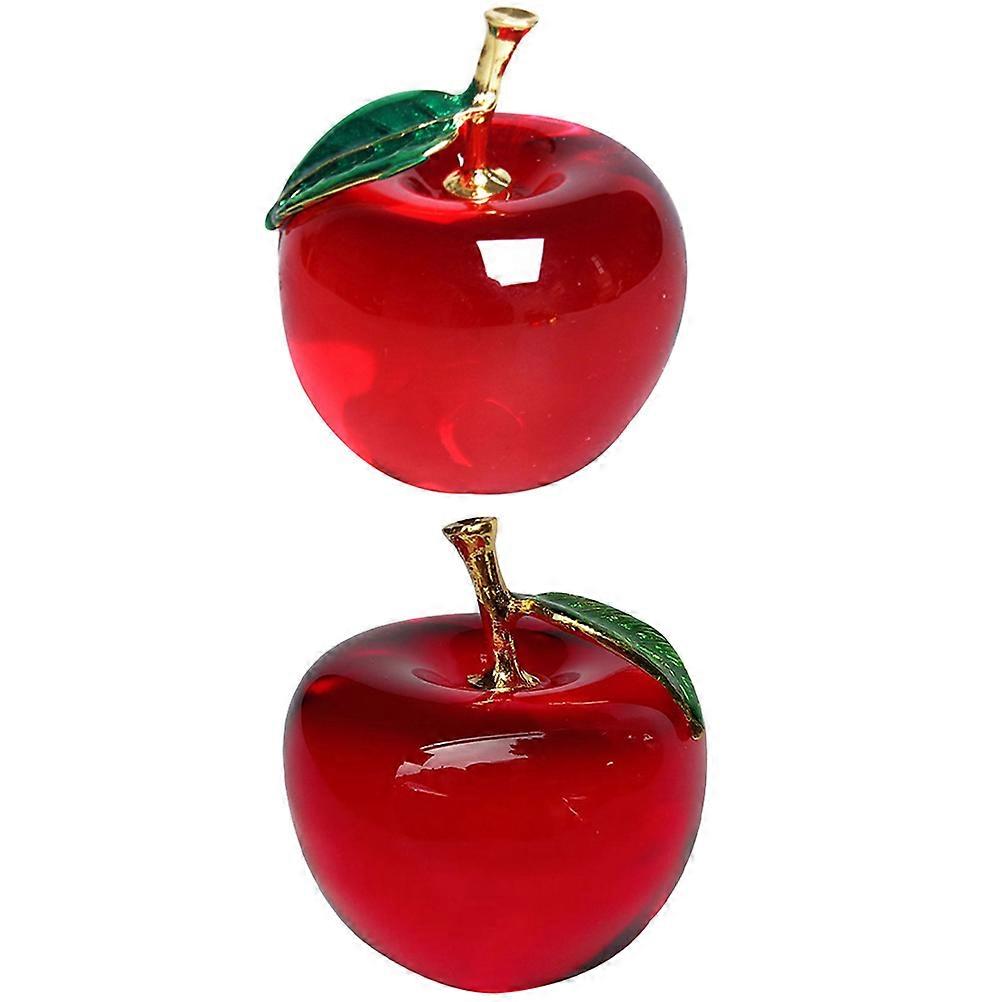 Crystal Figurine for Desktop Craft Decoration 6Pcs Red