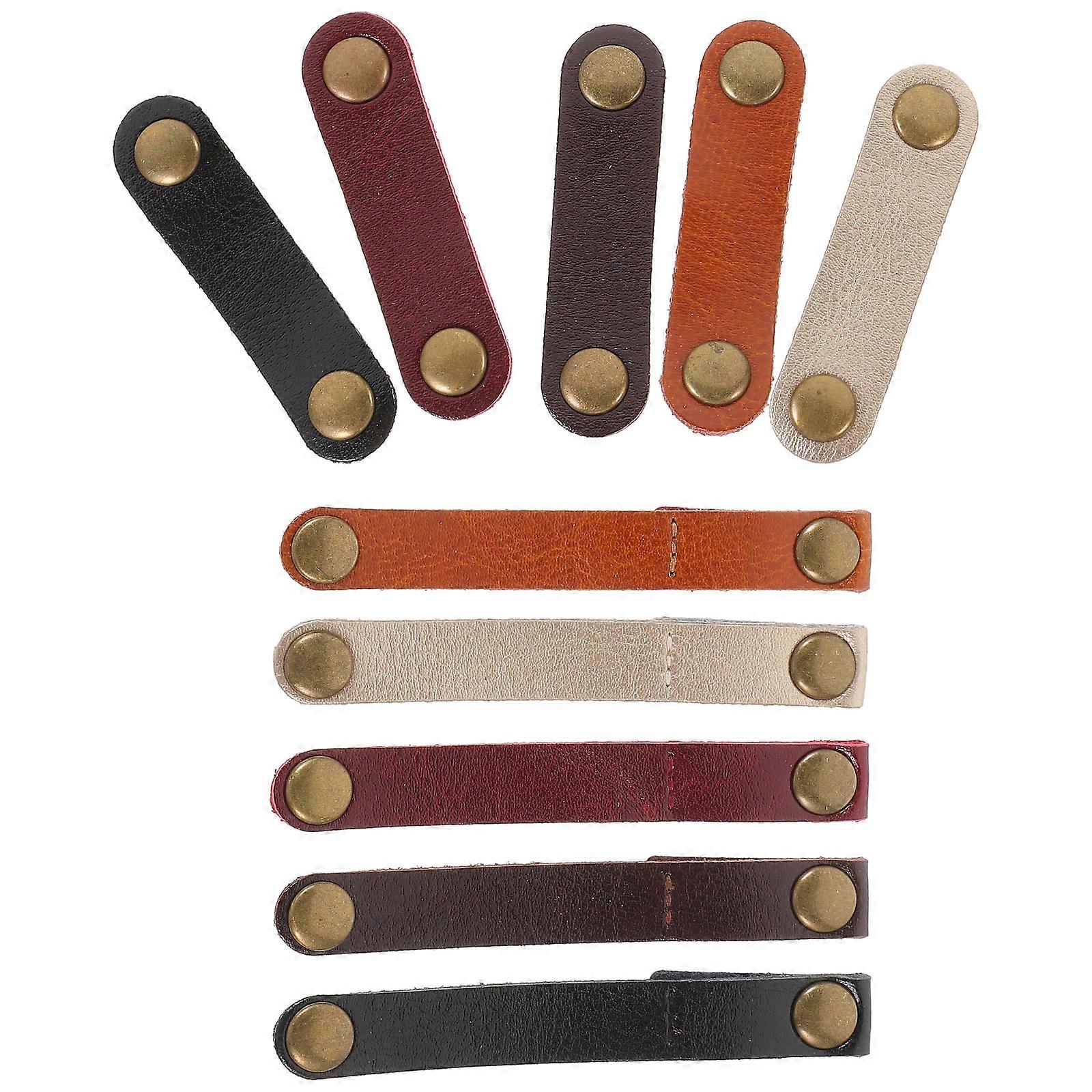 Portable Slim Cable Organizer 10Pcs Assorted Color For General Users Work School Home Tangle-Free Length Adjustment