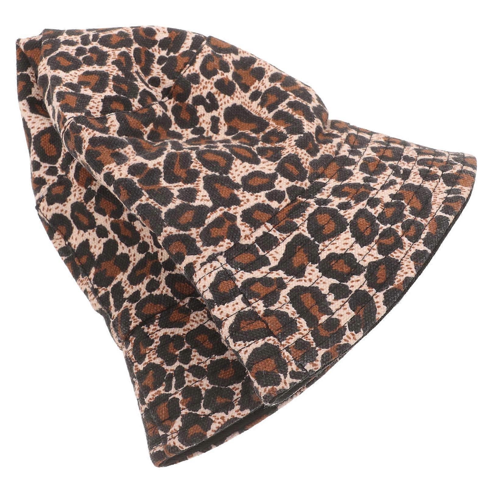 Wide Brim Sun Hat For Beach Fishing M-56-58CM Leopard Print Durable Cap With UV Protection 1Pack