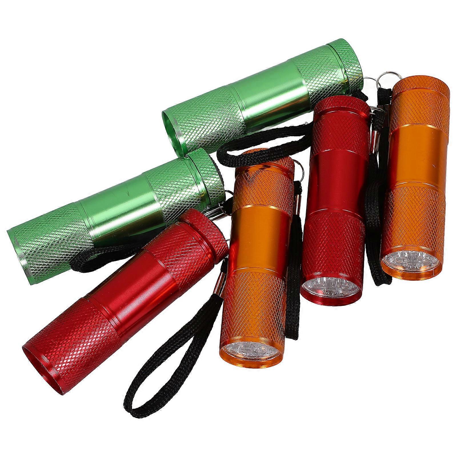 Powerful Mini Flashlight Outdoor Lighting 6Pcs Assorted Colors