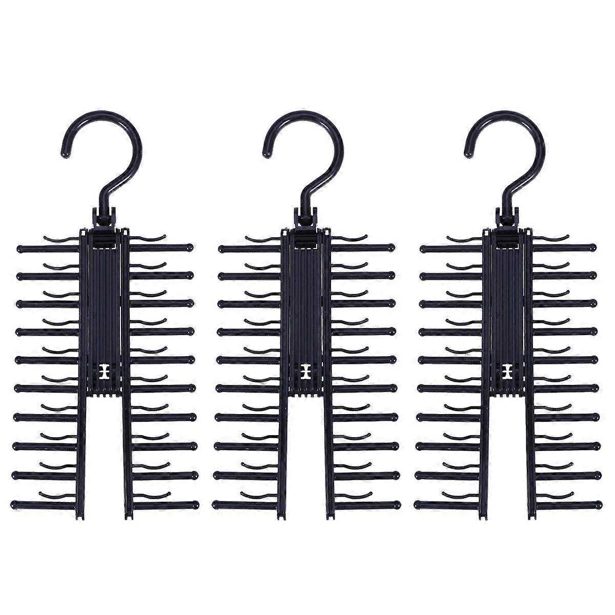 Hanging Rack for Ties Multi Hook Hanger with 6Pcs Black Holder